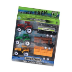 Farm Tractor Playset with 3 Tractors & Trailers